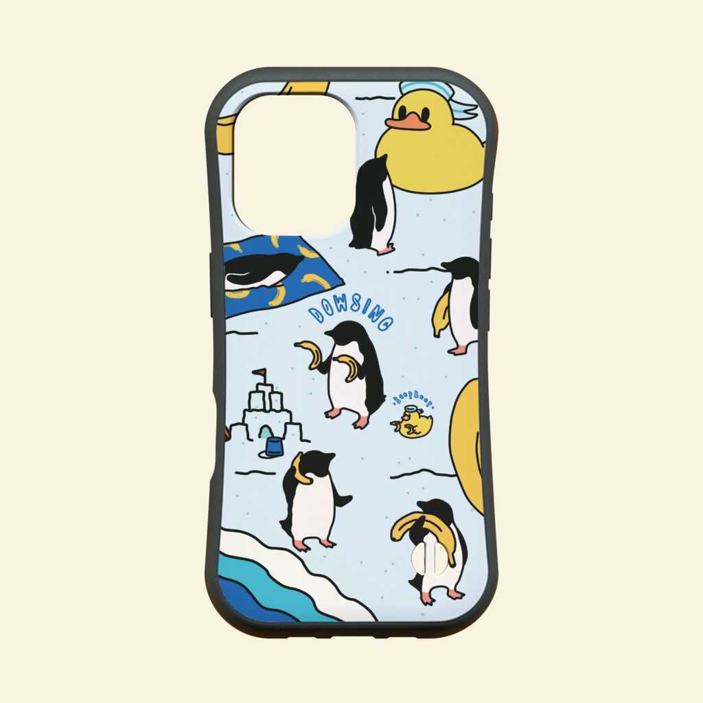 【ペンギン】バナナバナナビーチ・グリップケース iPhone用【各機種あります】