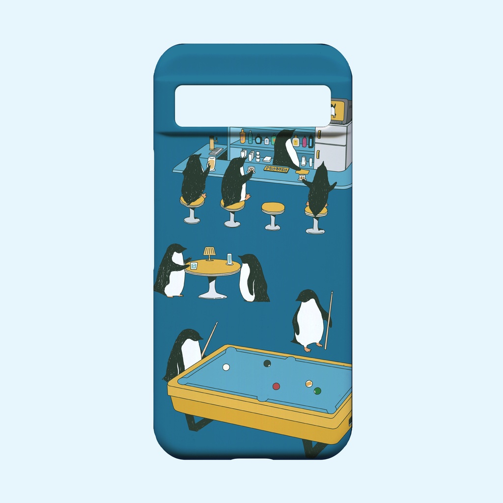 ペンギン【Google pixel 7・8 対応】ペンギン『B』ブルー・スマホケースGoogle pixel用