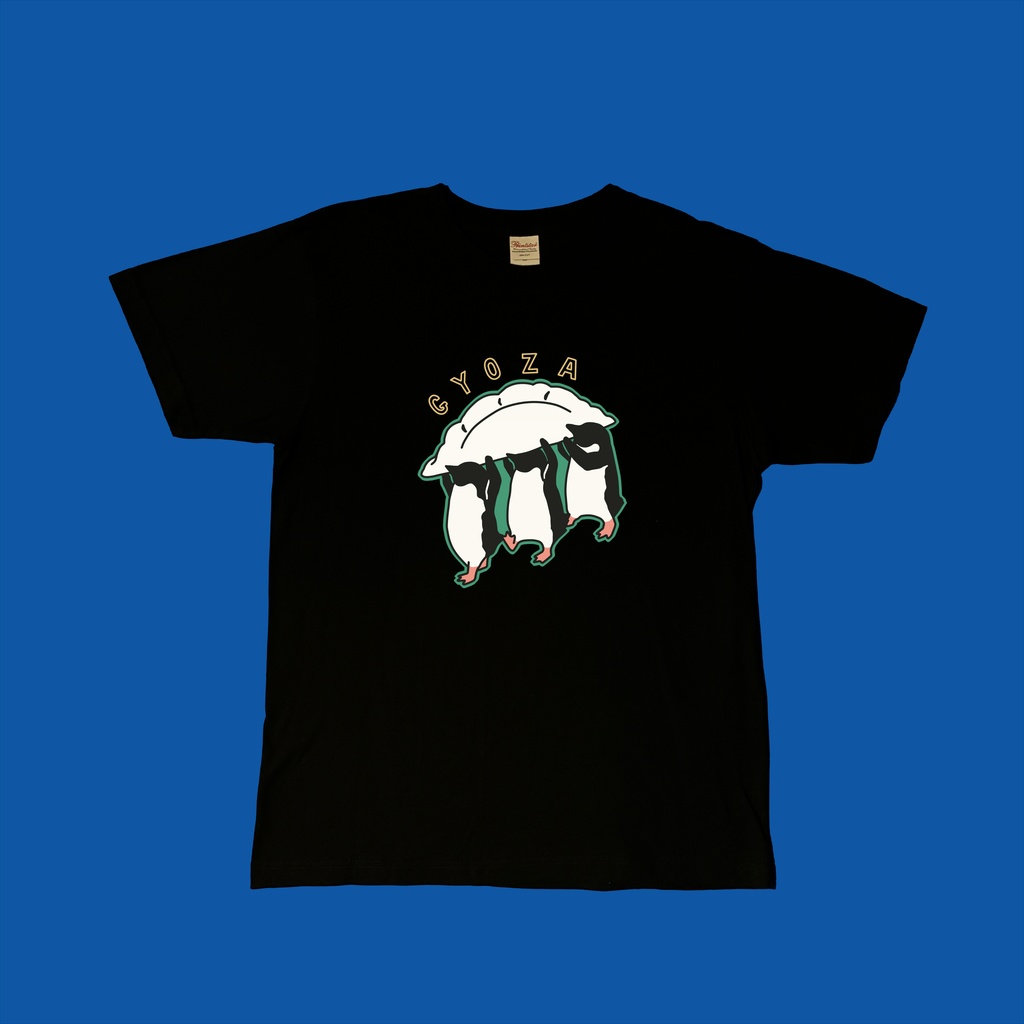 【ペンギン】餃子はこびのペンギンたち Tシャツ ブラック