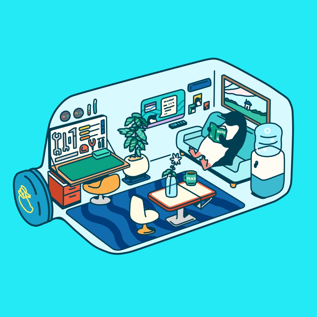 【ペンギン】ボトルシップ・グリップケース iPhone用【各機種あります】