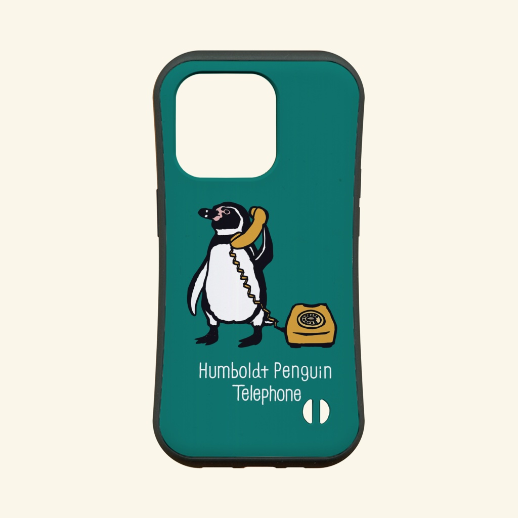 グリップケース【iPhone  15・16対応】フンボルトペンギン・トーク・グリーン  iPhone用