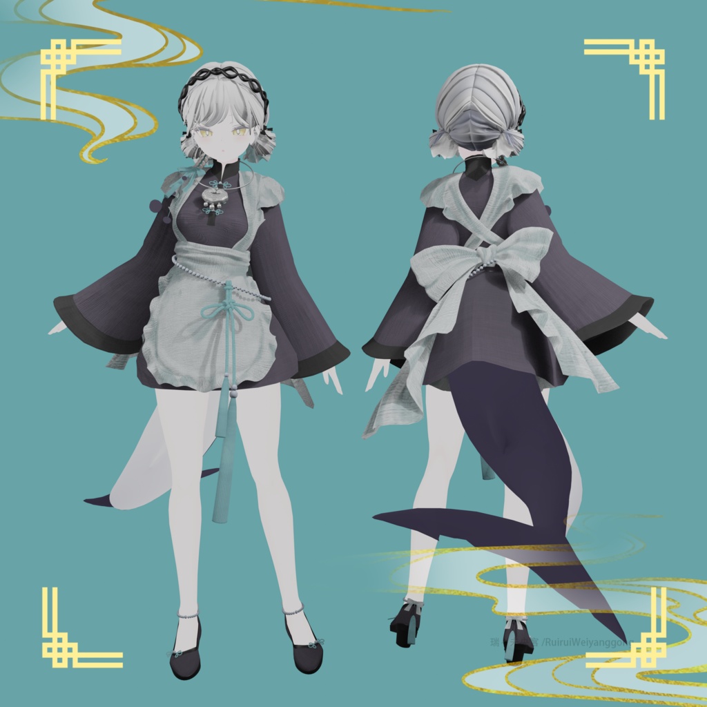 【VRChat】ChinaMaid Dress / チャイナメイド服【Rurune/ルルネ対応】