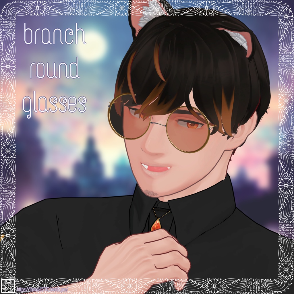 【3Dアクセ】branch round glasses 丸メガネ