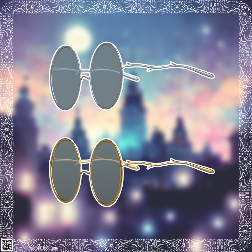 【3Dアクセ】branch round glasses 丸メガネ