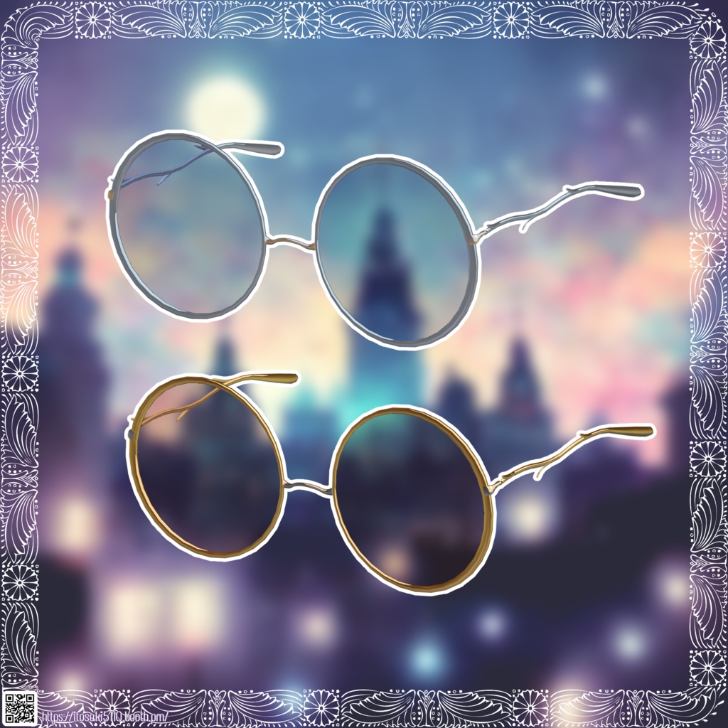 【3Dアクセ】branch round glasses 丸メガネ