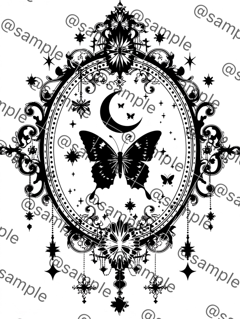 ゴシックフレーム 蝶　8種