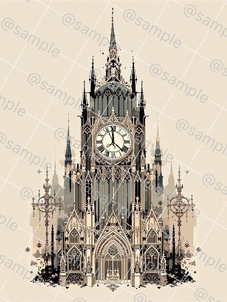 ゴシックな時計　7種