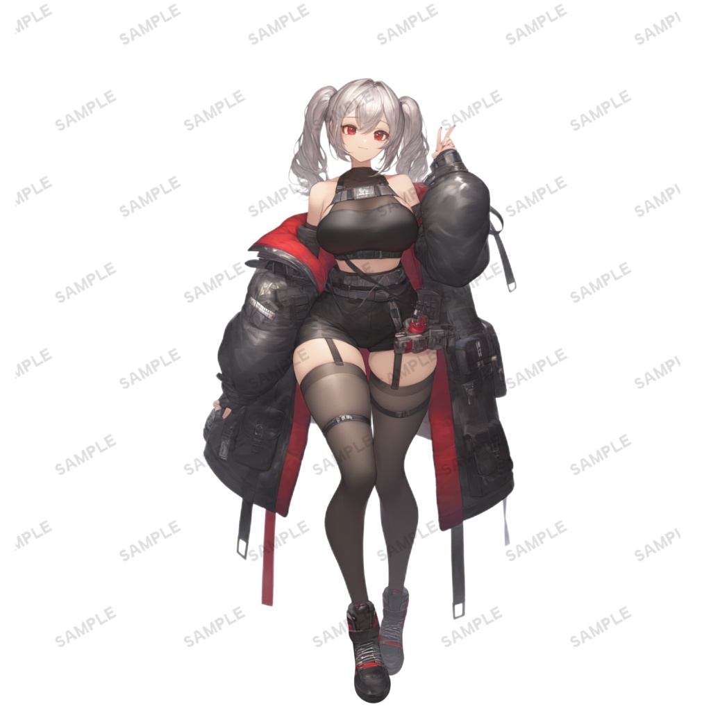 立ち絵素材No.01_全身_白髪_無料配布