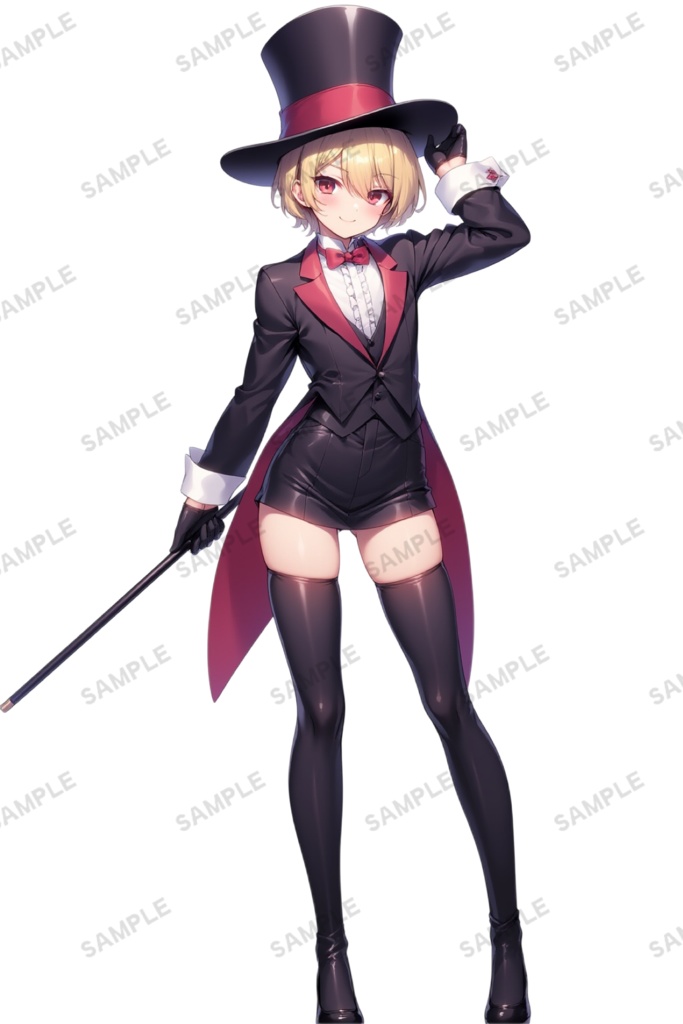 立ち絵素材No.02_全身_マジシャン_金髪_無料配布