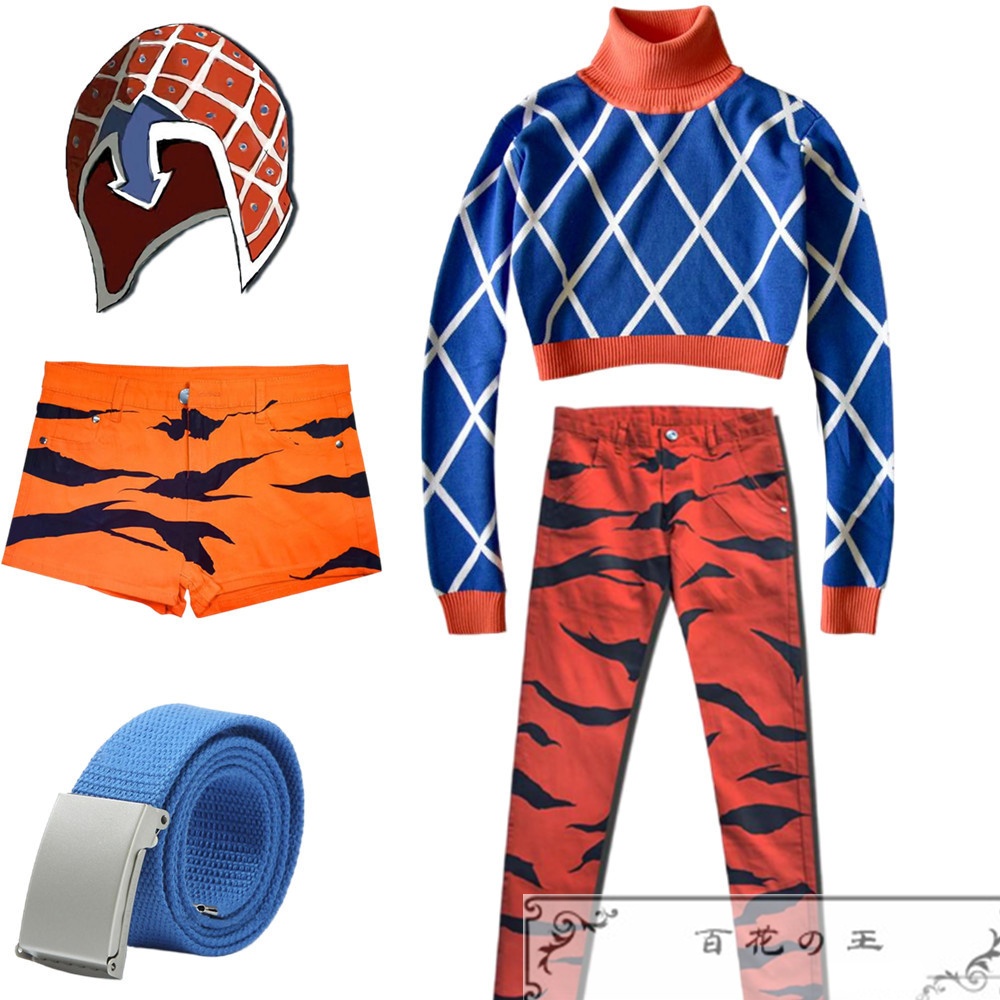 在庫品 ジョジョの奇妙な冒険 Guido Mista グイードミスタ 帽子 ズボン ベルト 帽子 コスプレ衣装 コスチューム