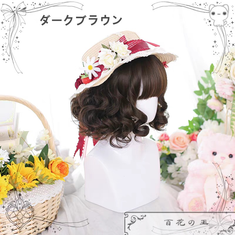 在庫品 かわいい 日常使いのロリータ風 ウィッグ かつら コスチューム コスプレ ウィッグ