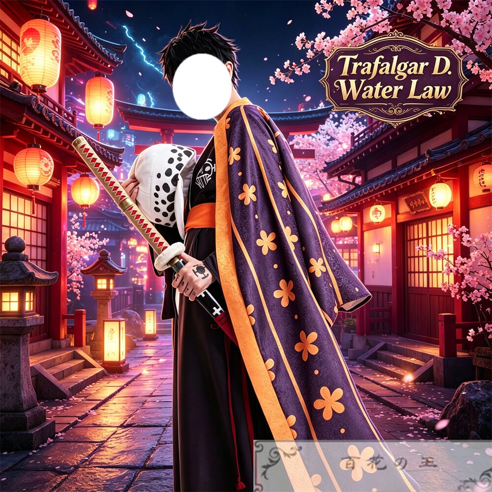 在庫品  ワンピース  トラファルガーロー 浴衣 着物 コスプレ衣装 暗紋設計 コスチューム