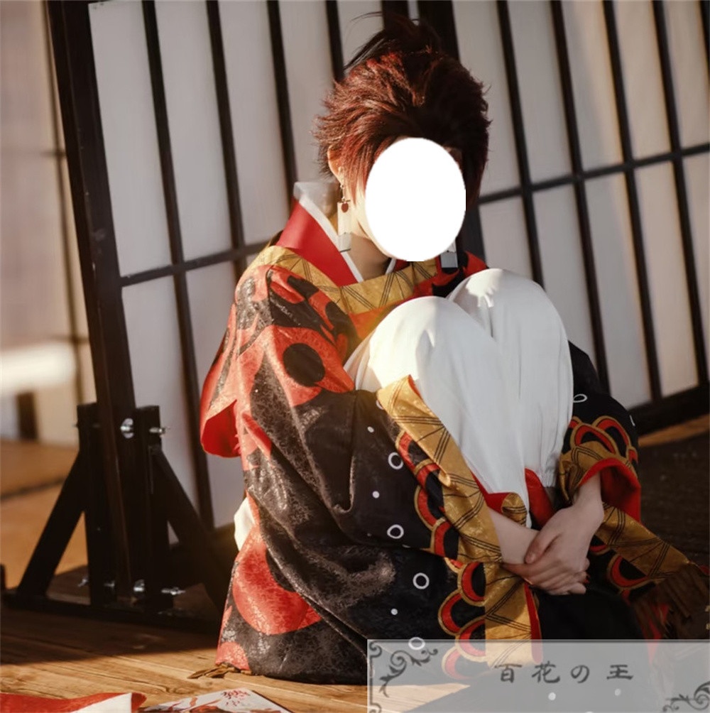 『一部在庫あり』 ヒノカミ神楽 竈門炭十郎 コスプレ衣装 コスチューム  イヤリング付き