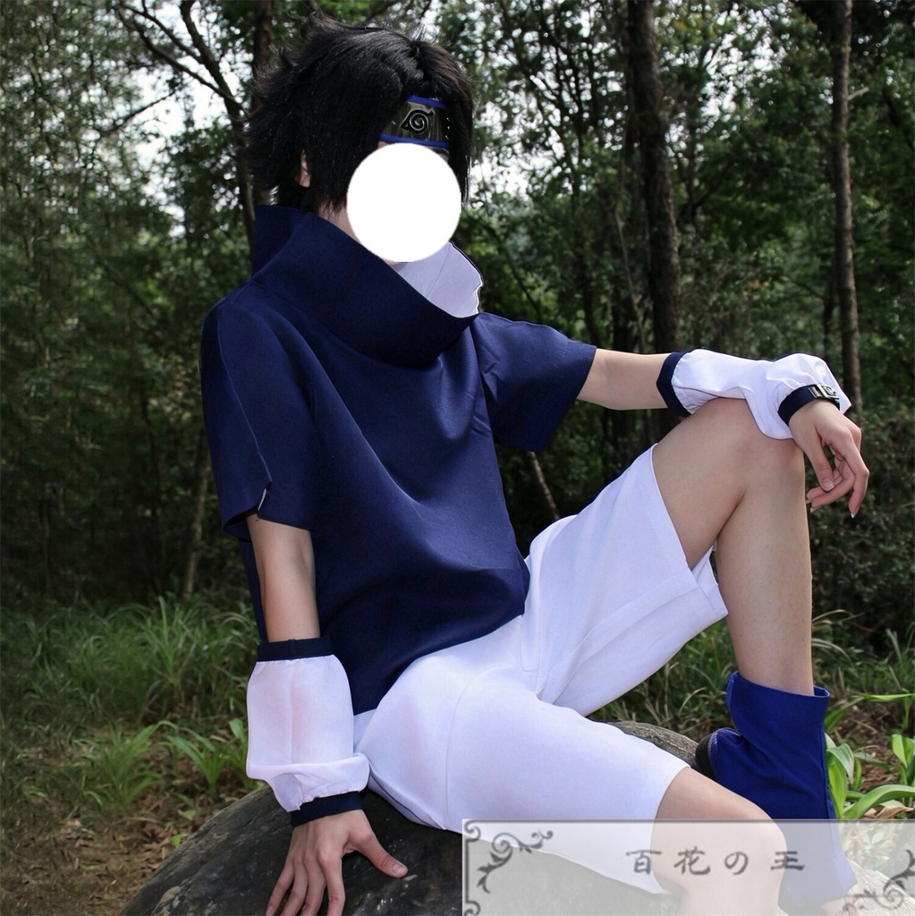 在庫品 子供 /大人サイズ うちはサスケ コスプレ衣装 コスチューム 額当て付き