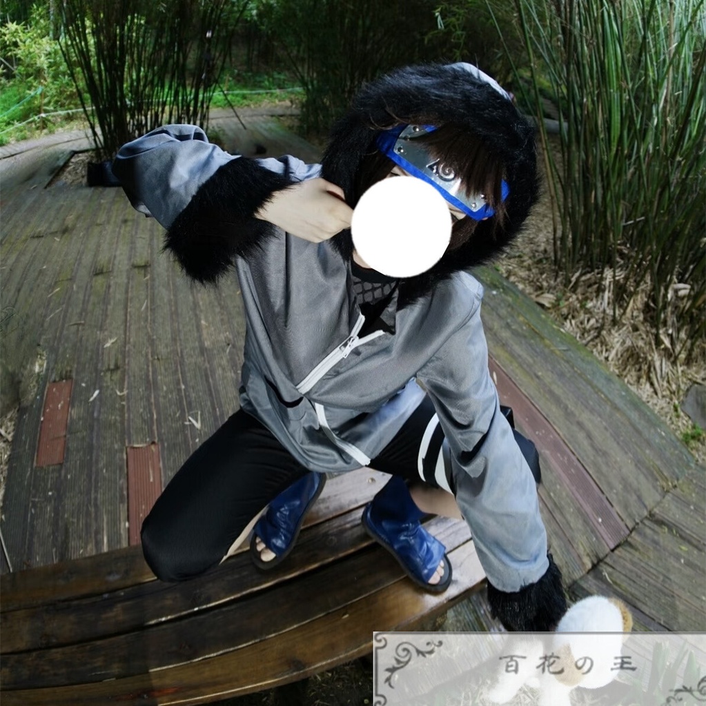 在庫品 犬塚キバ コスプレ衣装 コスチューム 仮装 变装 子供 /大人サイズ 額当て付き