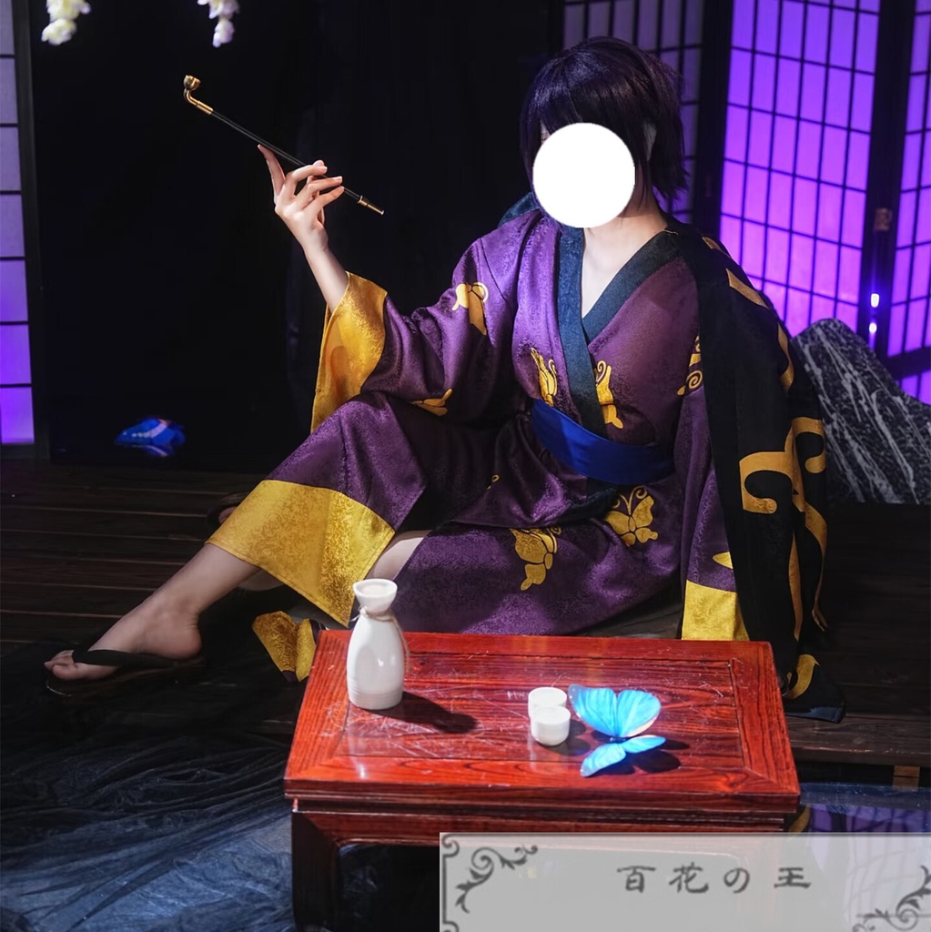 在庫品 銀魂 総督 高杉晋助 コスプレ衣装 和服 コスチューム 暗紋付きの生地