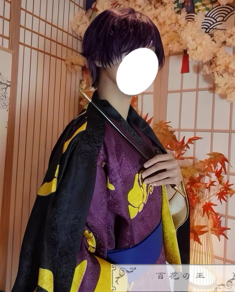 在庫品 銀魂 総督 高杉晋助 コスプレ衣装 和服 コスチューム 暗紋付きの生地