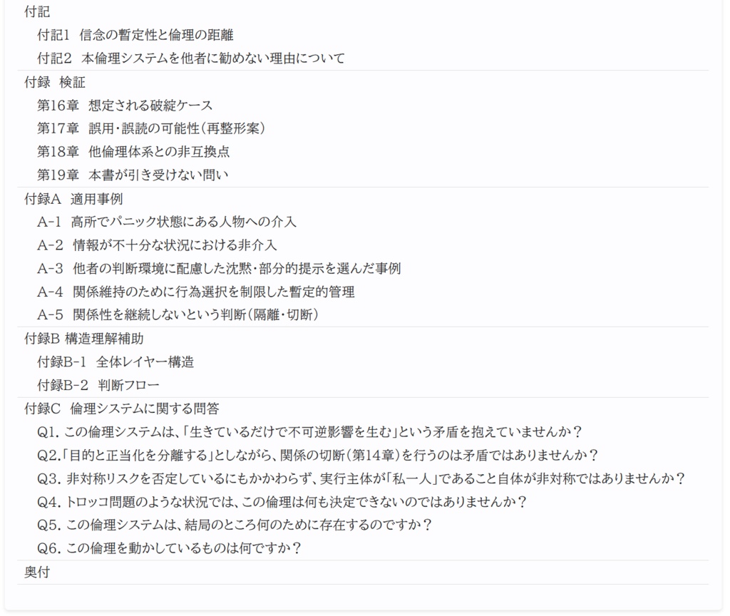 ナニカシイラの倫理