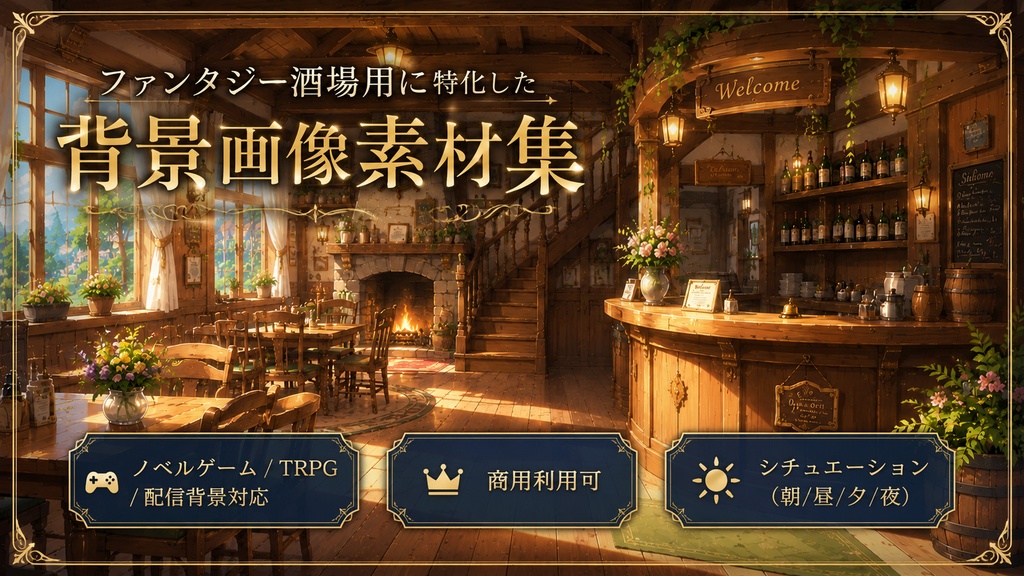 ファンタジー酒場用に特化した背景画像素材集