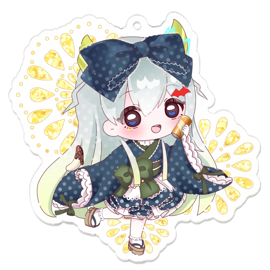 浴衣メメちゃんアクキー⚡クロロちゃんカラー