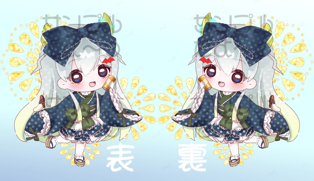 受注生産⚡浴衣メメちゃん両面アクキー⚡クロロちゃんカラー