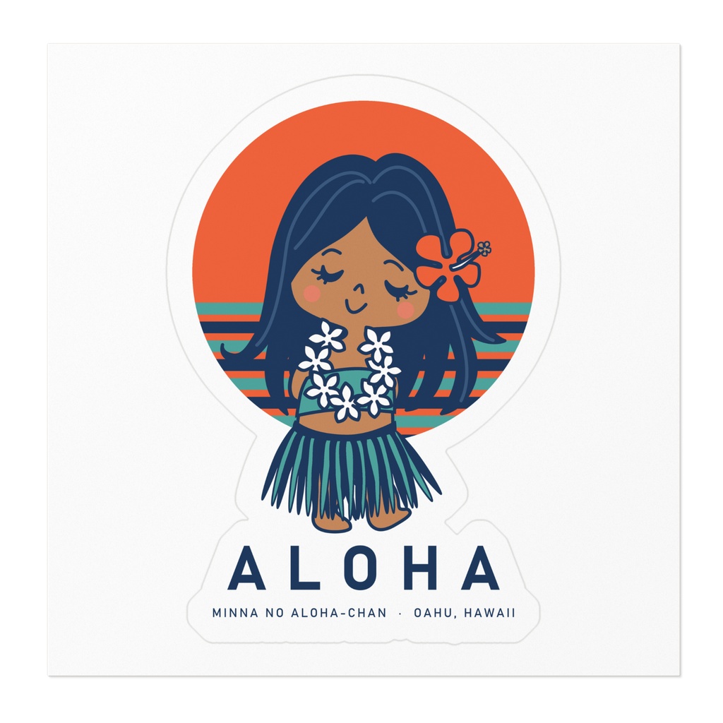 ALOHA サンセット ステッカー|アロハちゃん モダンアート