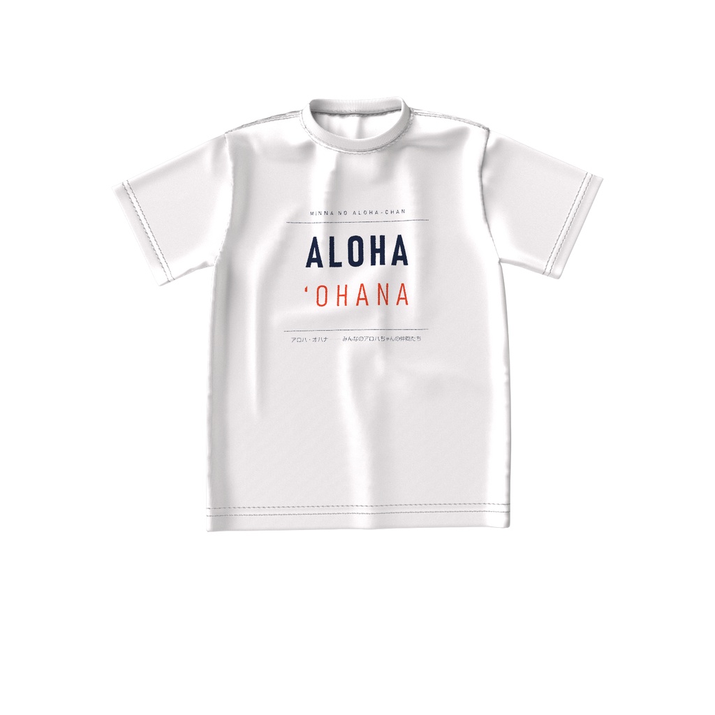ALOHA ʻOHANA ビッグシルエットT（白）｜タイポグラフィー