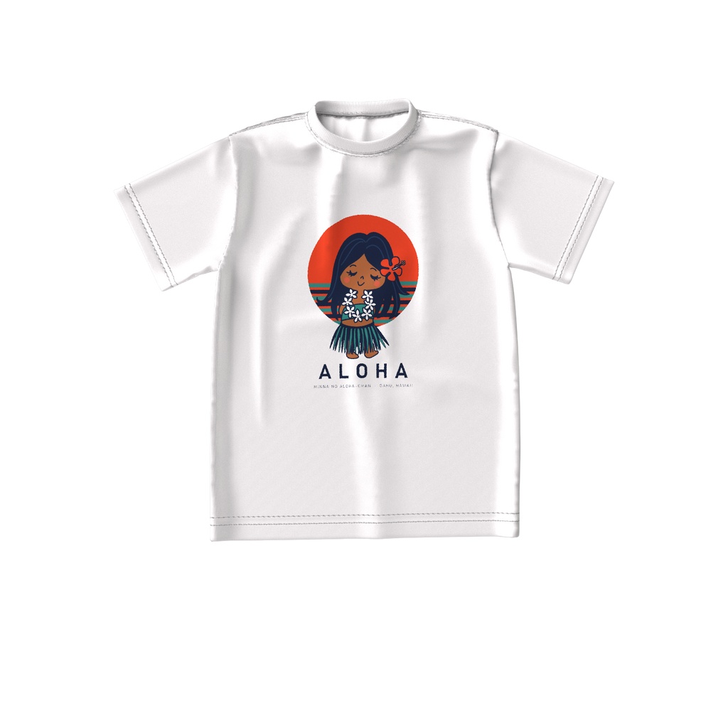 ALOHA サンセット ビッグシルエットT（白）｜アロハちゃん モダンアート