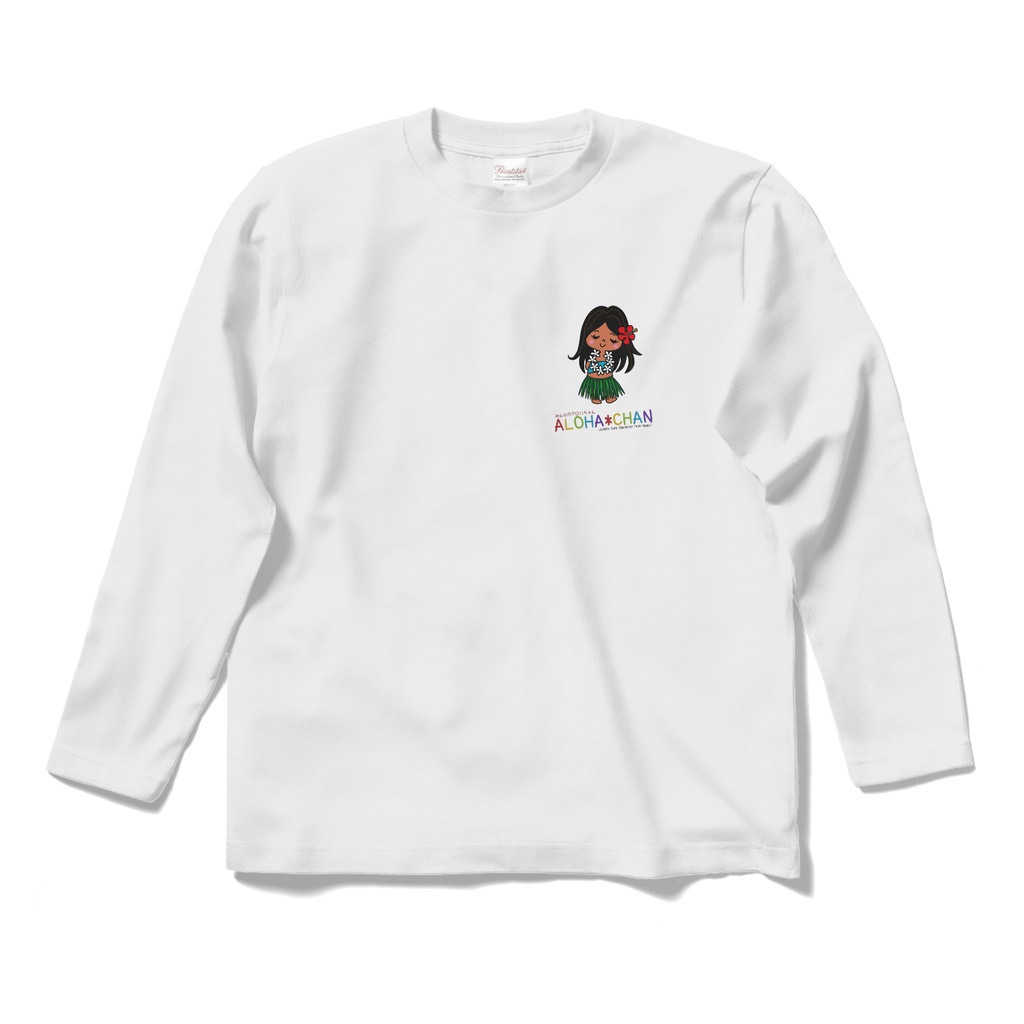 みんなのアロハちゃん ワンポイント 長袖Tシャツ（白）｜みんなのアロハちゃん