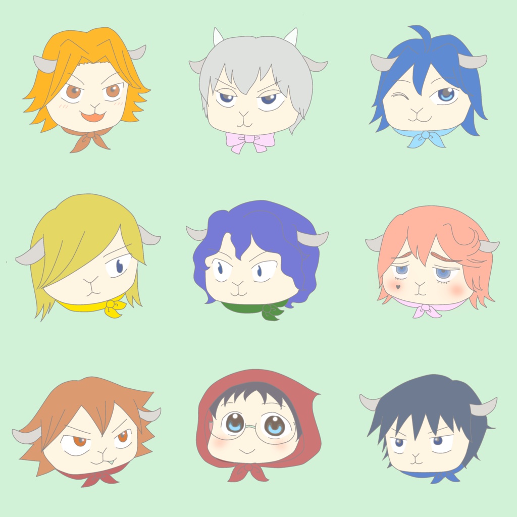 ペダルっ子子やぎ柄 ぱっくんポーチ