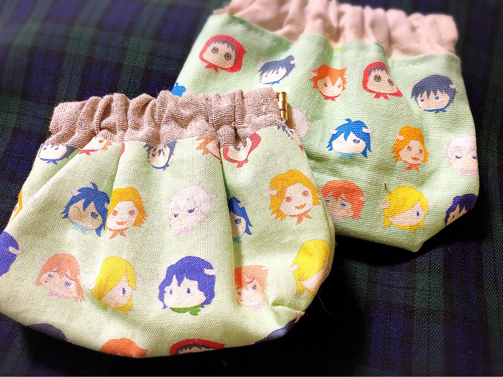 ペダルっ子子やぎ柄 ぱっくんポーチ