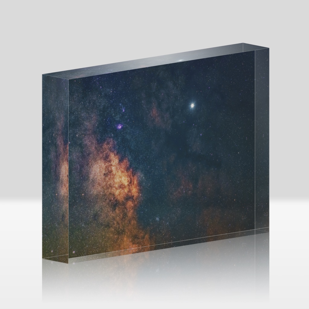 天の川と木星｜アクリルブロック