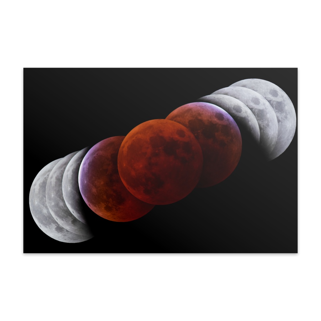 2022年11月8日の月食の経過と地球の影｜ポストカード(10枚セット)