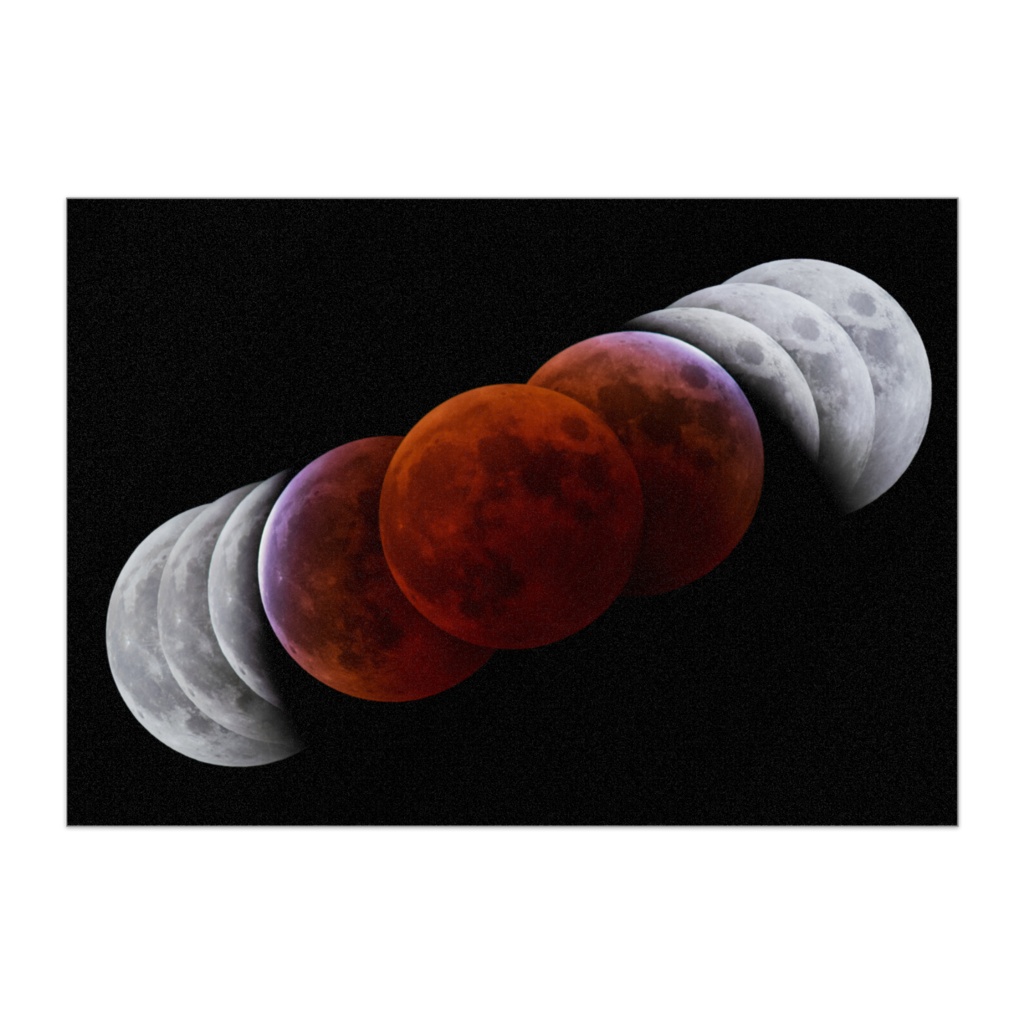 2022年11月8日の月食の経過と地球の影|ポスター