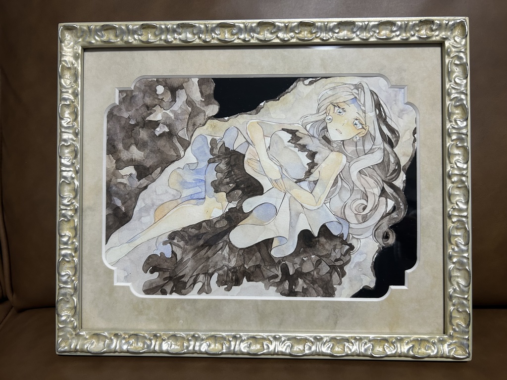 B5額装原画「海に純白」