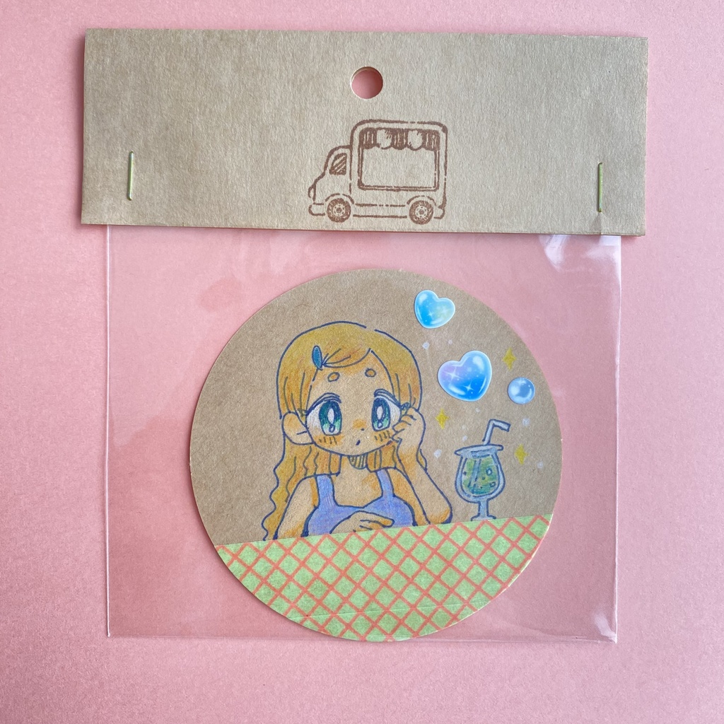きままいらすとシリーズ　みとれちゃうメロンソーダ　原画イラスト