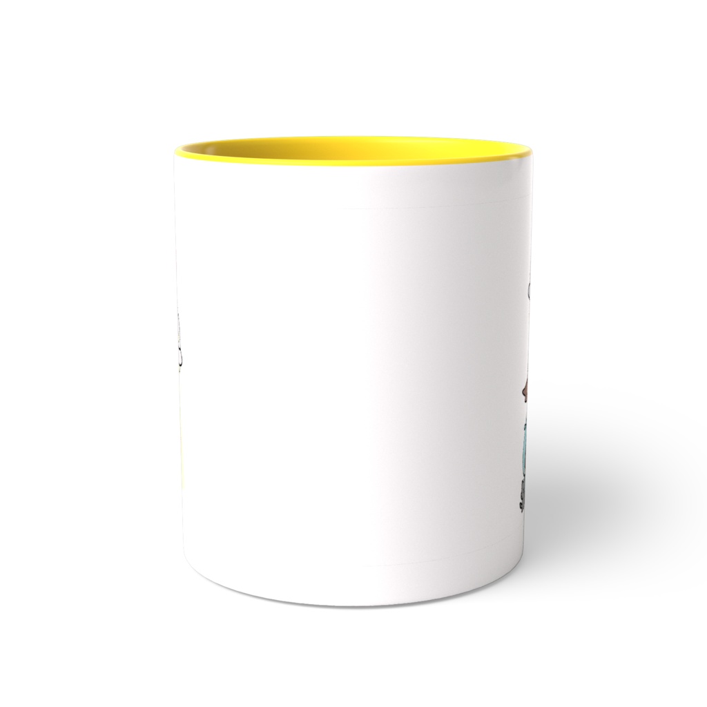 ゆか。黄色 ツートンカラーマグカップ