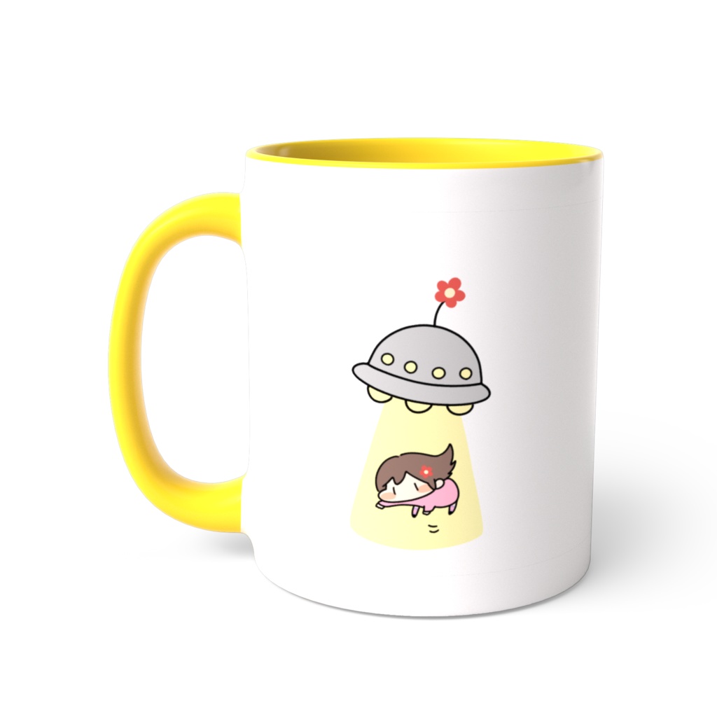 ゆか。黄色 ツートンカラーマグカップ