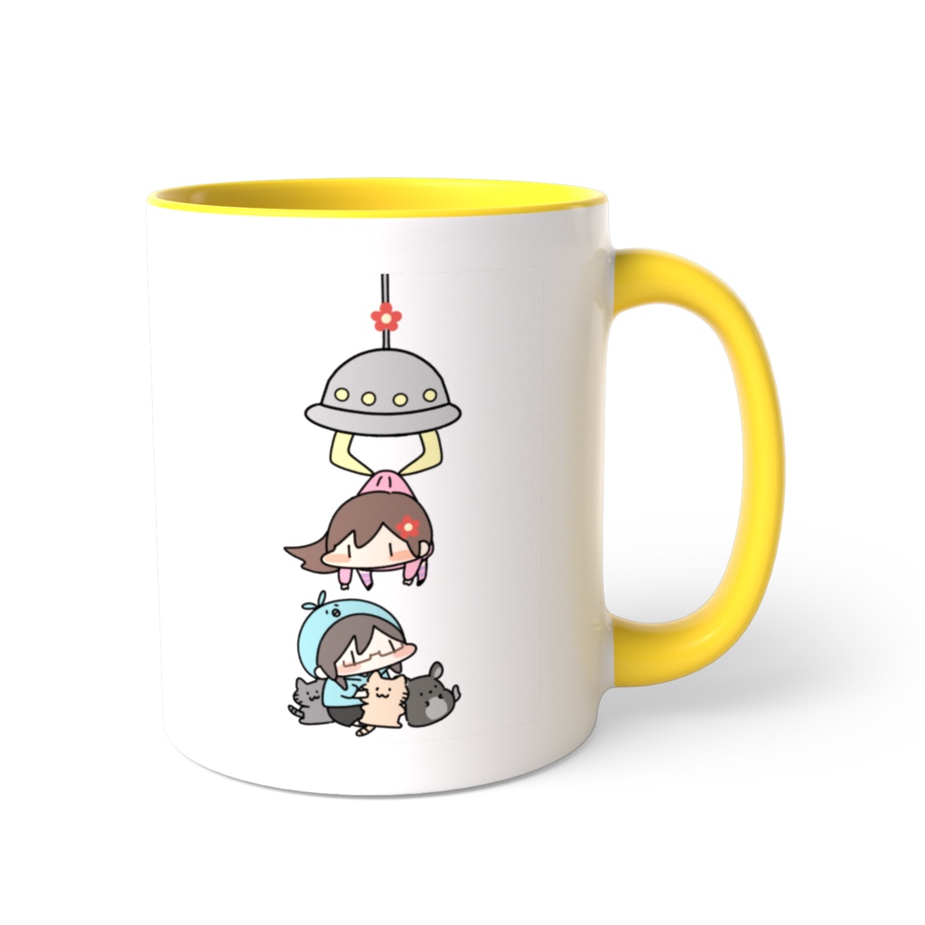 ゆか。黄色 ツートンカラーマグカップ