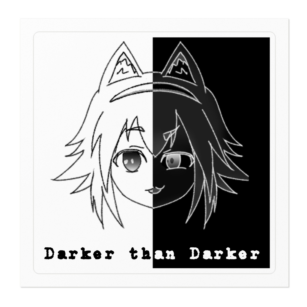 iwamoto ステッカー(白黒)