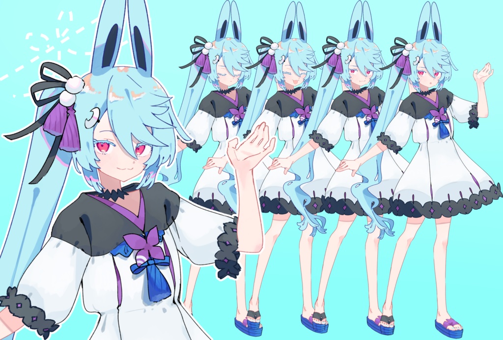 【二次創作】カキョウヨサリ夏服　立ち絵素材