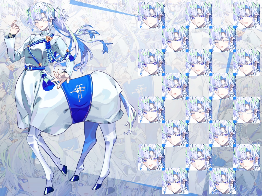 【立ち絵素材】半身白馬の麗人【オリジナル】