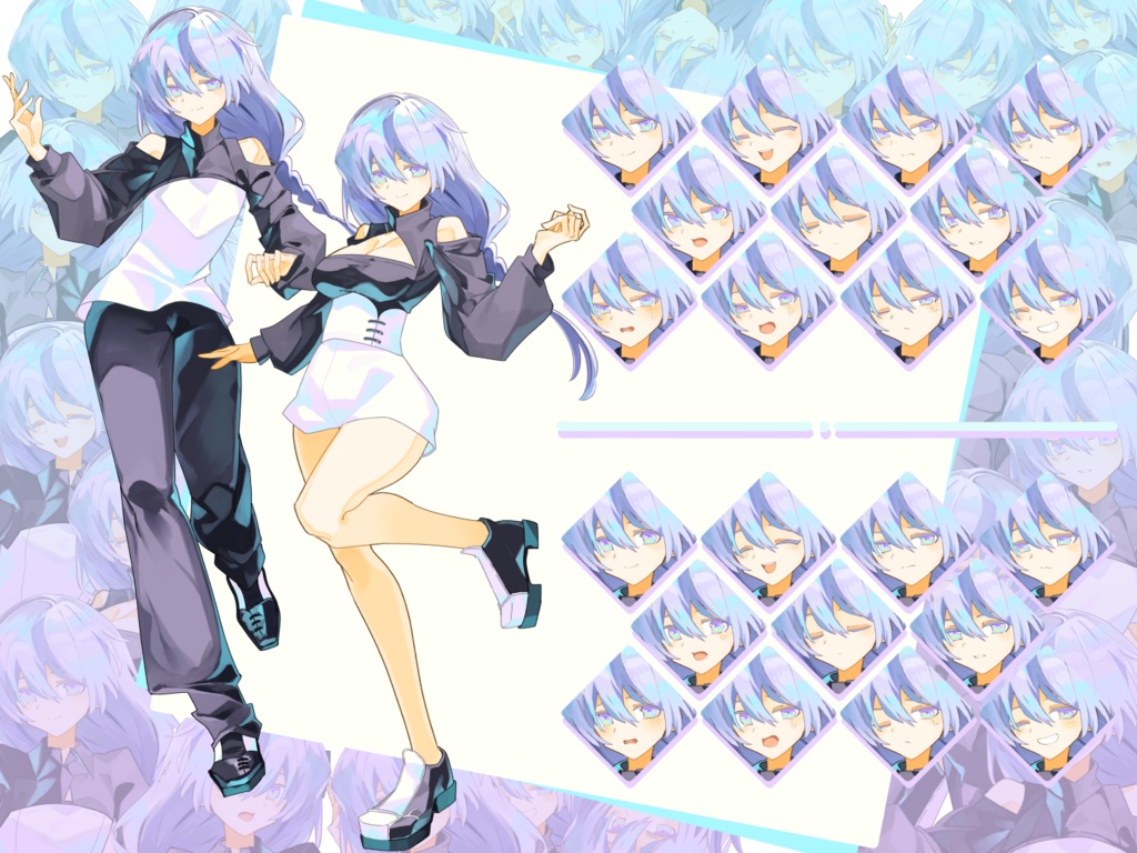 【立ち絵素材】白髪の双子【オリジナル】