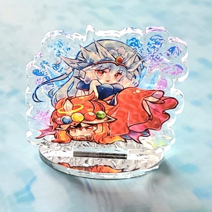水面アクリルスタンド　魔炎フェニックス&氷王サタンマリア