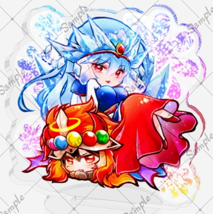 水面アクリルスタンド　魔炎フェニックス&氷王サタンマリア