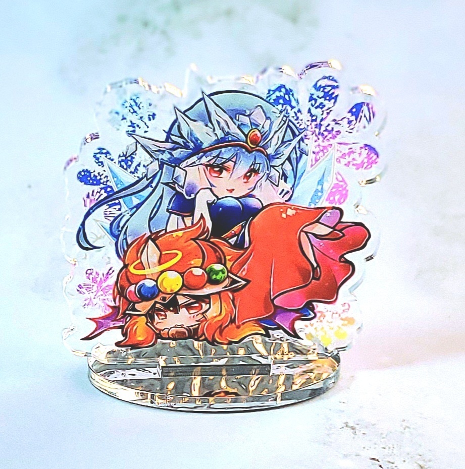 水面アクリルスタンド　魔炎フェニックス&氷王サタンマリア