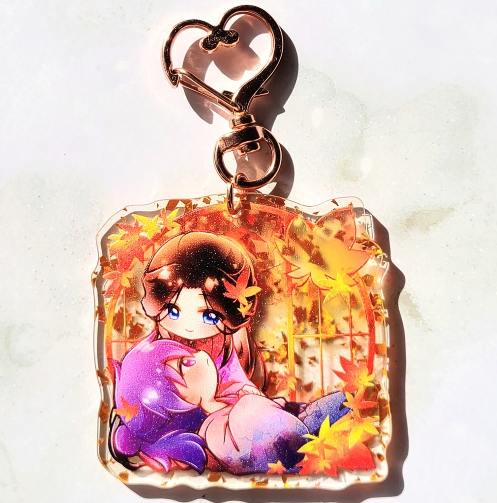 メタルフレークアクキー　紅葉フェニマリ  