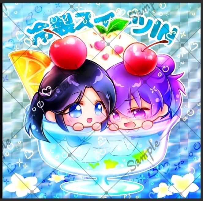 ホログラムシール　クリームソーダなフェニマリ