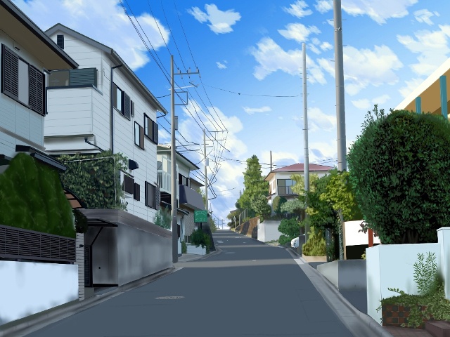 フリー背景素材：住宅街A