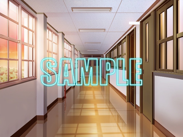 背景素材:学校廊下1